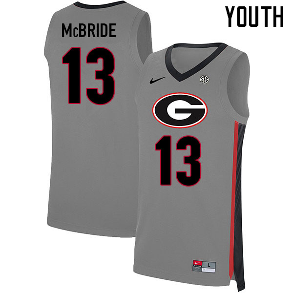Youth #13 Mardrez McBride Georgia Bulldogs College Basketball Jerseys Sale-Gray